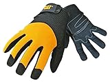 (キャタピラー) Caterpillar メンズ 12215 頑丈・パッド入り作業手袋 作業用グローブ 男性用 (L) (ブラック/イエロー)