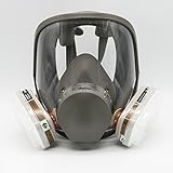 7ピーススーツ 全面形防じんマスク シリカゲル防毒全マスク　塗装化学や防ホルムアルデヒドや消防用ほこりアーク呼吸ウイルスろ過
