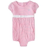 ポロ ラルフローレン 半袖 ロンパース ボディースーツ Striped cotton jersey shortall ストライプ コットン ジャージー ショートオール 女の子 (サイズ：24m、カラー