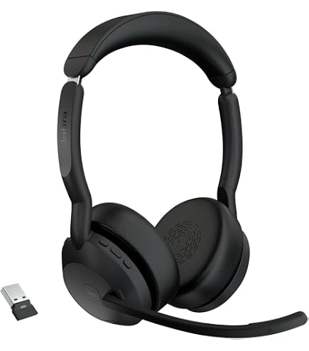 Jabra Evolve2 75 PC Wireless Headset with 8-Microphone Technology