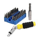 NUZAMAS 32個のセキュリティスクリュードライバビット、1/4 "エクステンションバー＆リバーシブルスクリュードライバホームツールDIY、コンピュータの電話修理セット