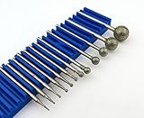13 Pcs 2.35mm(3/32'') Shank Diamond Grinding Head Mounted Burr Point Set F Needle for Jade, Jewelry,