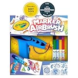 Crayola Marker エアブラシスプレーアートキット エッセンシャルイースターバスケットスタッファー 子供用バッテリー駆動スプレー 洗えるマーカー8本&ステンシル5本付き DIYクラフトセット 対象年齢6歳以上