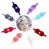 Itaarベビーヘアバンド ヘッドバンド ヘアアクセサリー 女の子 ミックスカラー シフォン 花 パールデコレーション 弾力性ある 誕生日 髪飾り 出産祝い 内祝い お宮参り 誕生日 100日記念 こ