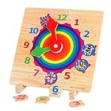 Better baby 木のおもちゃ 形合わせ 数字時計 幾何 はめ込み クロック パズル 幼児 知育玩具