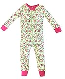 Kirkland Signature (カークランド) オーガニックコットン100％ 長袖 カバーオール ベビー服 (花・グリーン) 1pc Sleeper (24M(95))