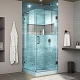 DreamLine shen-2330300 – 09 Unidoorラックス30 – 3 / 8で。w x 30 in。D X 72 in。Hヒンジシャワーエンクロージャ、サテンブラック仕上げハード