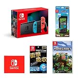 Nintendo Switch 本体 (ニンテンドースイッチ) Joy-Con(L) ネオンブルー/(R) ネオンレッド+【任天堂ライセンス商品】Nintendo Switch専用液晶保護フィルム 多機能+Minecraft (マインクラフト) - Switch+【任天堂ライセンス商品】Nintendo Switch専用スマートポーチEVA マインクラフト 4キャラクター (【Amazon.co.jp限定】Nintendo Switch ロゴデザイン マイクロファイバークロス 同梱)