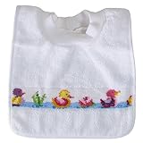 フェイラー FEILER スタイ よだれかけ COLLAR BIB ENTCHEN エンチェン DUCKLINGS カラービブ ダックリングス かぶるタイプ ホワイト【並行輸入品】