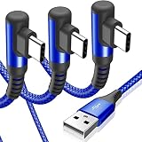 USB Type C ケーブル L字【3本セット 1m/1m/2m】Sweguard USB-A & USB C【PD& QC3.0 急速充電】iPhone15 16 17 Pro Max,iPad Pro,Samsung Galaxy S9 S10 S20(blue)