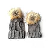 ベビー ニットハット帽 - MOEKIBY 亲子ペア服 母と娘 ママ　ベビー　親子　新生児 ベビー キッズ 子供用 男女兼用 シンプル 保温効果 防寒対策 秋冬モデル 軽量 可愛い 柔らかニット帽 キ