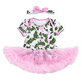 Tortor 1bacha(JP)　ベビードレス　赤ちゃん　女の子　蝶結び　ヘアバンド　ワンピース　半袖　カモフラ　キッズドレス　チュールドレス　ガールズ　綿　出産祝い　誕生日　記念写真　結婚式　プレ