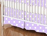 SheetWorld - Crib Skirt (28 x 52) - Pastel Lavender Polka Dots Woven - Made In USA by sheetworld