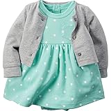 カーターズ Carter's ボディスーツ ワンピース & カーディガン フレンチテリー綿100% 2点セット 2-Piece Terry Bodysuit Dress & Cardigan Set 