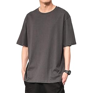 tシャツ メンズ 半袖 夏 無地 トップス 大きい サイズ カジュアル ゆったり 無地 3色 グレー ブラック ホワイト