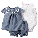 カーターズ Carter's ボディスーツ + チュニック + パンツ 豪華3点セット 3-Piece Bodysuit & Diaper Cover Set 9M (67-72cm) [並行輸入品]