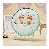 Petit Bella ベビーハンドプリント＆フットプリントフレーム 手型 足型 ベビーフォトフレーム ベイビーキープセイク 赤ちゃん 出産祝い ギフト (グリーン)