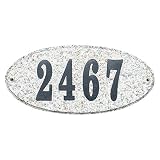 Qualarc" Do It Yourself Kit" Oval Graniteホワイト自然Plaque withブラック樹脂Numbers