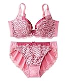 [ニッセン] インナーセット 脇高編レースブラジャー・ショーツセット（トリンプ）