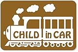 imoninn CHILD in car ステッカー　【マグネットタイプ】　No.19　汽車　（ゴールドメタリック）