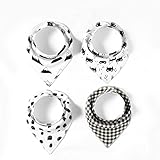 AKC スタイ ビブ よだれかけ コットン100% 柔らかい 2層タイプ スナップ 三角 ベビー 4枚セット (Xセット)