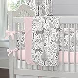 Carousel Designs Pink and Gray Woodland Crib Blanket by Carousel Designs