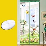 メッシュ カーテン, 通気性 暗号化 網戸 夏 ベッド ドアを上映 Velcro 柔らかい糸カーテン-B 100x210cm(39x83inch)