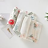 INSST ガーゼ おくるみ 新生児 3枚セット スワドル ブランケット ベビー 赤ちゃん 出産祝い 花柄 120×120cm