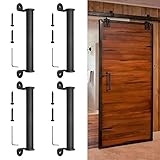 Yescom 10 " Slidingバーンドア円筒ハンドルHeavy Duty Cast Iron PullゲートShedキャビネットマットブラック(Pack of 4 )