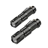 iToncs 懐中電灯 led 超小型 軽量 2pcs 防災 軍用 300m 電池式 ライト 明るい 3モード調光 高輝度 強光 ハンディライト ズームライト 昼光色 LEDチップ ズーム式 防水 停