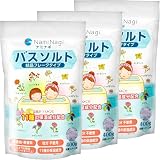 バスソルト 入浴剤 マグネシウム 保湿 (乾燥肌や敏感肌にも) 天然植物エキス配合 無着色 無香料 浴用化粧品 計量スプーン付き 400g 20～30回分 NamiNagi 3袋セット