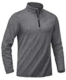 [KEFITEVD] 長袖tシャツ メンズ トップス 杢グレー tシャツ ストレッチ トレーニングtシャツ 大きいサイズ シンプル プルオーバーシャツ ダークグレー XL