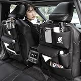 アルファード 専用 シートバックポケット 車 収納ポケット 後部座席用ドリンクホルダー ティッシュケース ALPHARD アルファード 40系 アクセサリー 内装パーツ キックガード 小物入れ 大容量 多機能 カー用品 便利グッズ 車内 (2個セット ブラック) 30系・40系はシートに握りハンドルが付いているため、本品の取り付けに隙間や浮きが生じる恐れがあります。