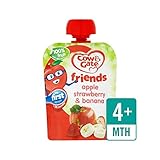 リンゴ、イチゴ＆バナナフルーツポーチの80グラム (Cow & Gate) (x 4) - Cow & Gate Apple, Strawberry & Banana Fruit Pouch 80g 