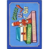 Joy Carpets Kid Essentials Language & Literacy Check Us Out Rug Multicolored 3'10 x 5'4 [並行輸入品]