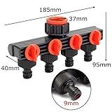 4ウェイガーデン水タップオーディオスプリッタアダプタクイックスレッドホースパイプコネクタアダプタ庭果樹園散水灌漑用品-3/4