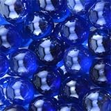 Round Glass Floral Marbles, 14-oz. Bags (Dark Blue) by Greenbrier