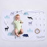XNXベビーマイルストーンBlanketプレミアムフリース – 新生児写真撮影プロップfor Boy or Girl、新しいMomベビーシャワーギフトシャワーギフト ブラウン