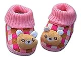 Youchan（ヨウチャン）新生児 赤ちゃん キッズ 女の子 男の子 ベビーシューズ ファーストシューズ 子供靴 足首 暖か クマさん お出かけ 散歩 12cm 12.5cm 秋 冬 (12cm, ピ