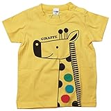 《初夏盛夏対応》 CHEEK ROOM(チイクルーム)  製品洗い加工済み42/2天竺きりん半袖Tシャツ 90cm /YE NO.B-470133