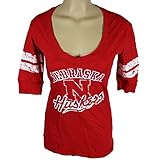 Nebraska Cornhuskers公式NCAA 3 / 4スリーブVネックTシャツクルーネックXL by Glitterギア