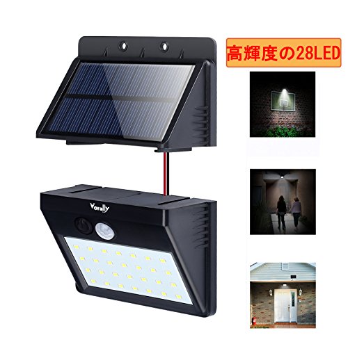 強力 ソーラーライト パネル分離可能 屋外 室内兼用 28led対応 明暗と人感センサー 3モード点灯 Ip65防水 夜間自動点灯 防犯 防災 ウォール ライト 明るい 白光 Vorally の最安値と通販店 取扱店なし サープラ