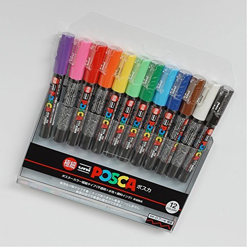 Uniposca Paint Marker Pen Extra Fine Point Set of 12 (PC1M12C) eBay