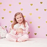 セット96ピース2 "ハートの壁装飾ステッカーDIY子供の壁装飾デカール取り外し可能なビニール子供部屋ベビー男の子Grils寝室壁ステッカー ゴールド