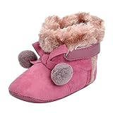 Tovadoo ベビーシューズ ブーツ 女の子 秋冬 毛玉 裏ファー 暖かい 可愛い つま先保護 滑り止め 室内 ギフト 0-18ヶ月