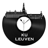 vinylshopus Ku Leuven大学City Skylineビニール壁時計都市景観理想的なホームdecor|一意のギフト記念日|ホーム装飾インテリア