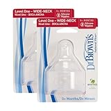 Dr. Brown's 4 Pack Natural Flow Level 1 Wide Neck Nipple by Dr. Brown's [並行輸入品]