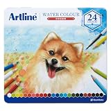 シャチハタ Artline 水彩 色鉛筆 24色 水彩筆付き KCP-W24C/H