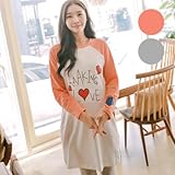 授乳・マタニティウェア授乳ラグランロンTワンピース SOD5133 FREE(フリー) GRAY(グレー)