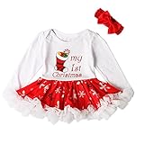 (リトルシング) Little Thing 子供/ベビー用　クリスマス衣装 ★ サンタ　ワンピース　可愛い　 ドレス　プレゼント　お祝い　記念写真　ヘアバンド付き　0-2歳 (90（13-18ヶ月）)